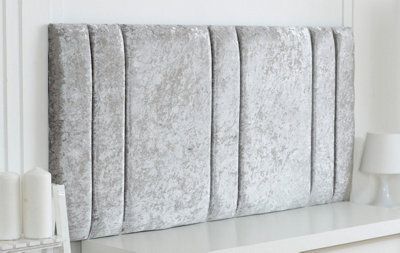 "Slumbre Milano Crushed Velvet 2Ft6 Small Single 20"" Headboard - Silver"