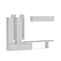 Decorotika Azur Moduler Modern Tv Unit Wall Mount Customizable Layout High Gloss White - thumbnail 4