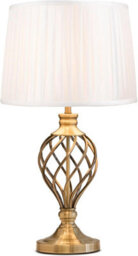 Lighting Supermarket Hepburn Large Barley Twist Table Lamp Antique Brass Traditional With Ivory Pleat 61Cm - thumbnail 2