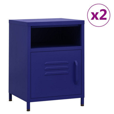 Berkfield Nightstands 2 Pcs Navy Blue 35X35X51 Cm Steel - image 1