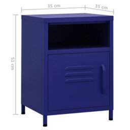 Berkfield Nightstands 2 Pcs Navy Blue 35X35X51 Cm Steel - thumbnail 9