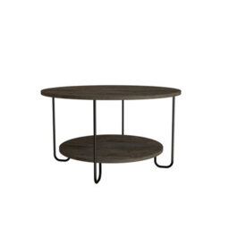 Decortie Corro Modern Coffee Table 80Cm Square Round Multipurpose Dark Coffee Living Room H 45Cm - thumbnail 2