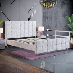 Lassic Vida Designs Valentina Crushed Velvet Silver Ukfr 5Ft King Size Bed Frame, 200 X 150Cm - thumbnail 8