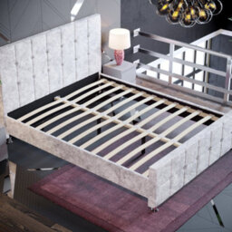 Lassic Vida Designs Valentina Crushed Velvet Silver Ukfr 5Ft King Size Bed Frame, 200 X 150Cm - thumbnail 7