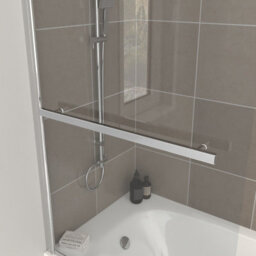 Nes Home Bathroom Square Knobs Towel Bar For Bath Screen - thumbnail 1