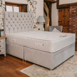Divan Base Direct Opal Deluxe Orthopaedic Sprung Divan Bed Set 3Ft Single 2 Drawers Side  - Plush Light Silver - thumbnail 5