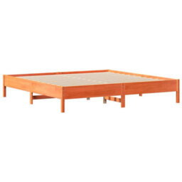 Berkfield Bookcase Bed Without Mattress Wax Brown 200X200 Cm Solid Wood Pine - thumbnail 8