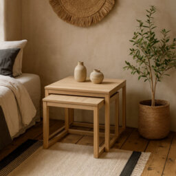 Wyld Haus Meadowbloom White Oak Set Of 2 Nesting Coffee Tables - thumbnail 1