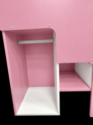 Pink Low Single Staircase Bunk Bed With Wardrobe, Shelves And Drawers With Enhanced Comfort Pocket Sprung Mattresses - thumbnail 4