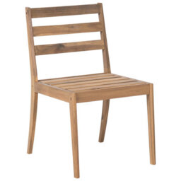 Beliani Garden 2 Chairs Set - Light Brown Rustic Acacia Outdoor Dining Chairs (Pack Of 2) - thumbnail 4