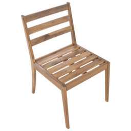 Beliani Garden 2 Chairs Set - Light Brown Rustic Acacia Outdoor Dining Chairs (Pack Of 2) - thumbnail 6