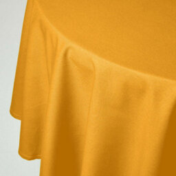 Homescapes Mustard Yellow Cotton Round Tablecloth 178 Cm - thumbnail 1