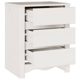 Walplus Bedside Cabinet Drammen White 45 X 35 X 56 Cm Solid Pine Wood - thumbnail 5
