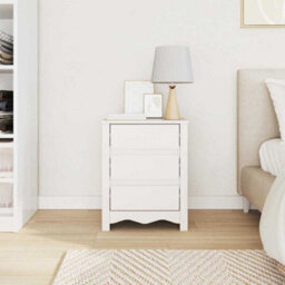 Walplus Bedside Cabinet Drammen White 45 X 35 X 56 Cm Solid Pine Wood - thumbnail 4