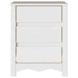 Walplus Bedside Cabinet Drammen White 45 X 35 X 56 Cm Solid Pine Wood - thumbnail 7