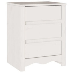 Walplus Bedside Cabinet Drammen White 45 X 35 X 56 Cm Solid Pine Wood - thumbnail 2