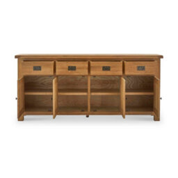 Zelah Oak Extra Large Sideboard Cabinet Fully Assembled - By Roseland Furniture - thumbnail 6