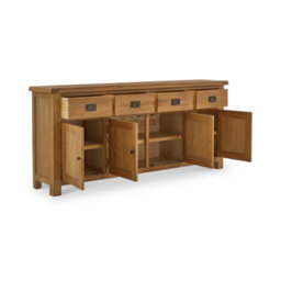 Zelah Oak Extra Large Sideboard Cabinet Fully Assembled - By Roseland Furniture - thumbnail 2