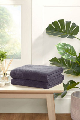 Rapport Home Eden Weave Bath Sheet Pure Cotton Steel Grey - image 1