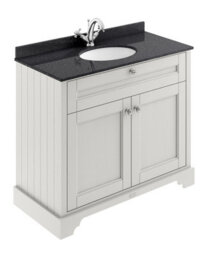 Hudson Reed Floor Standing 2 Door Traditional Vanity Unit With 1 Tap Hole Black Marble Top & Basin, Timeless Sand, 1020 X 470 mm - thumbnail 1