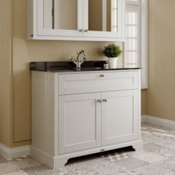 Hudson Reed Floor Standing 2 Door Traditional Vanity Unit With 1 Tap Hole Black Marble Top & Basin, Timeless Sand, 1020 X 470 mm - thumbnail 4