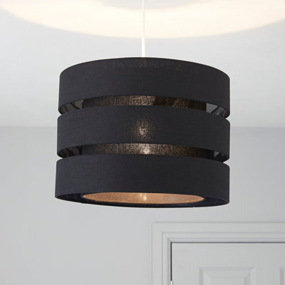 Trio Black Pendant Cylinder Light Shade (D)35Cm - image 1