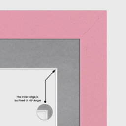 AK Frames 50X20Cm Pastel Pink Sleek Multi Photo Frame With Mid Grey Mount - Holds 4 Apertures (4X) 6X4 Photos - thumbnail 7