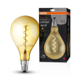 Osram Vintage 1906 Edison 28 Filament Big Grape Dim Lamp 4W 820 Gold E27 4 Pack - thumbnail 5