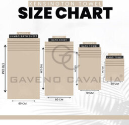 Gc Gaveno Cavailia 3 Piece Kensington Bath Sheet 80X140 Natural 500 Gsm Quick Dry & Water Absorbent Towel - thumbnail 2
