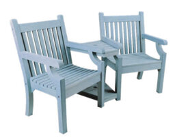 Winawood Sandwick Wood Effect Love Seat - Powder Blue - thumbnail 2
