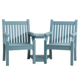 Winawood Sandwick Wood Effect Love Seat - Powder Blue - thumbnail 5