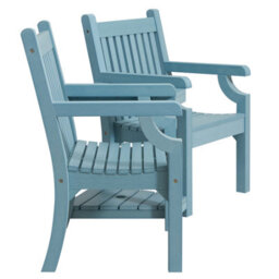 Winawood Sandwick Wood Effect Love Seat - Powder Blue - thumbnail 6