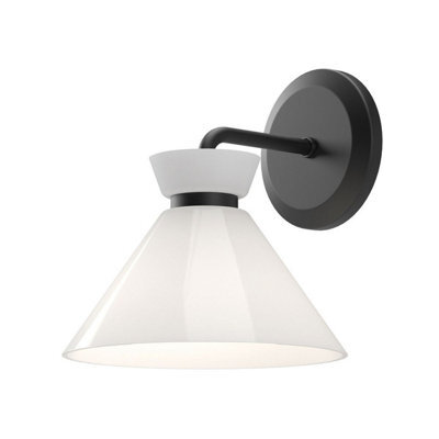 Luminosa Lighting Elstead Alora Mood Halston Dome Wall Lamp Contemporary Matt Black 1X E14 - image 1