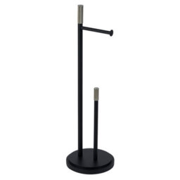 Showerdrape Chester Black Toilet Roll Holder & Spare Paper Holder Combination