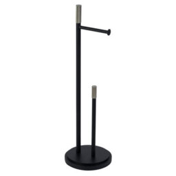 Showerdrape Chester Black Toilet Roll Holder & Spare Paper Holder Combination - thumbnail 3