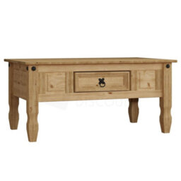 Coffee Table 1 Drawer Distressed Waxed Pine New By Home - thumbnail 4