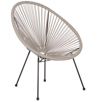 Beliani Garden Chair Acapulco Ii Pe Rattan Light Grey - image 1