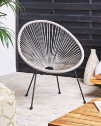 Beliani Garden Chair Acapulco Ii Pe Rattan Light Grey - thumbnail 2