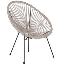 Beliani Garden Chair Acapulco Ii Pe Rattan Light Grey - thumbnail 1