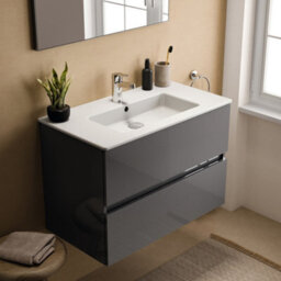 Ideal Standard Eurovit+ 800mm Wall Mounted Vanity Unit With 2 Drawers In Mid Grey - thumbnail 3