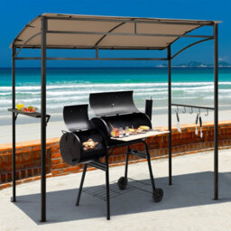 Costway 7Ft Grill Gazebo Patio Barbecue Canopy Shelter Soft Top Storage Hooks - thumbnail 3
