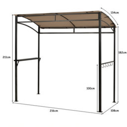 Costway 7Ft Grill Gazebo Patio Barbecue Canopy Shelter Soft Top Storage Hooks - thumbnail 2