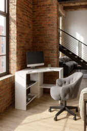 Decorotika Alison Corner Computer Desk White - thumbnail 3