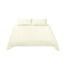 Darphe Beige White 3 Pcs King Size Stripe Duvet Cover Set With Pillowcases 220 X 230 Cm - thumbnail 3