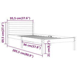 Berkfield Day Bed Solid Wood Pine 90X200 Cm White - thumbnail 8