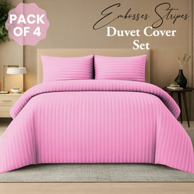 Pamposh Premium Reversible Single Duvet Cover Set Pack Of 4 Soft Microfiber Bedding With Zipper Closure, Corner Ties & Matching Pillowcase - image 1