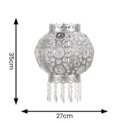 Valuelights Bazaar Moroccan Jewelled Silver Ceiling Lamp Shade - thumbnail 8