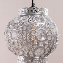 Valuelights Bazaar Moroccan Jewelled Silver Ceiling Lamp Shade - thumbnail 5