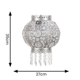 Valuelights Bazaar Moroccan Jewelled Silver Ceiling Lamp Shade - thumbnail 6