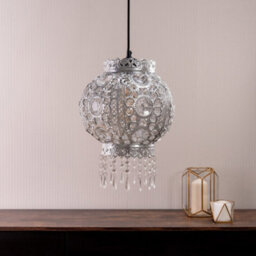 Valuelights Bazaar Moroccan Jewelled Silver Ceiling Lamp Shade - thumbnail 2